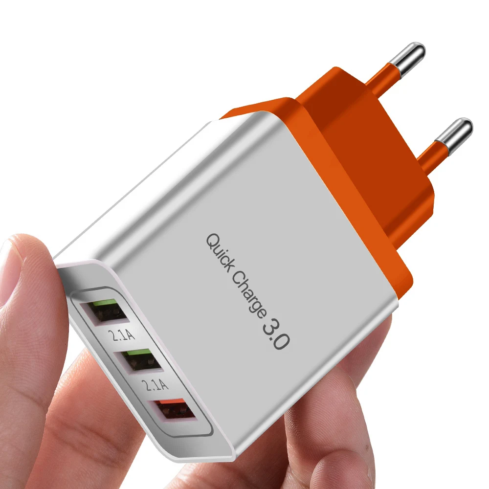 Orange Быстрое зарядное устройство Suhach 3,0 USB зарядное устройство сетевой адаптер питания для мобильных телефонов iPhone iPad samsung Xiaomi QC3.0 быстрое зарядное устройство для путешествий - Тип штекера: Orange