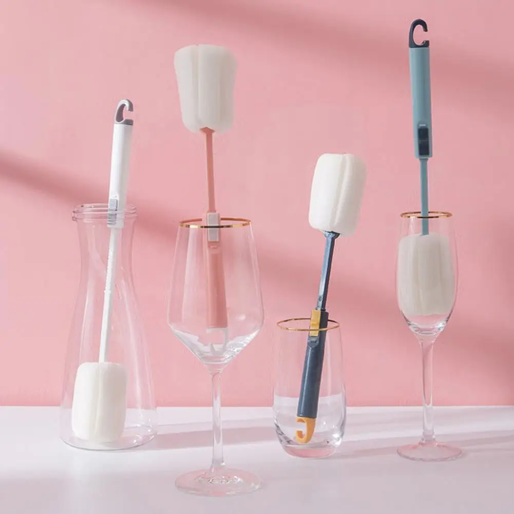 

Telescopic Universal Cup Cleaning Kitchen Sponge Brush For Wineglass Bottle Coffe Glass Cleaner Family Washing Brushes Tools