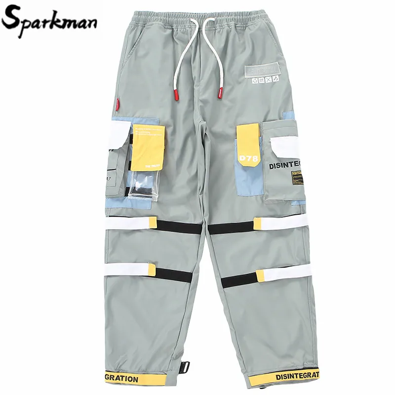 2019 брюки Харадзюку штаны для уличного бега мужские хип карго Брюки карманы