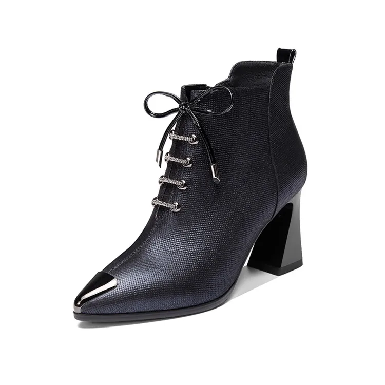 Женские ботильоны из овечьей кожи с острым носком размеры 34 42|Женские