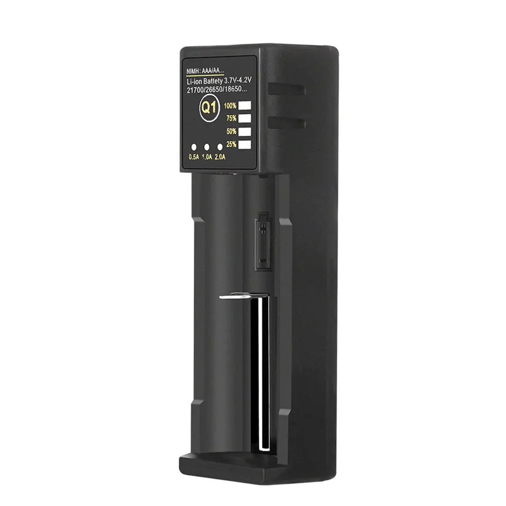 

Battery USB Charger Universal 1 Slot Smart Charging Charger For Rechargeable Batteries Li-ion 18650 With Indicator Light