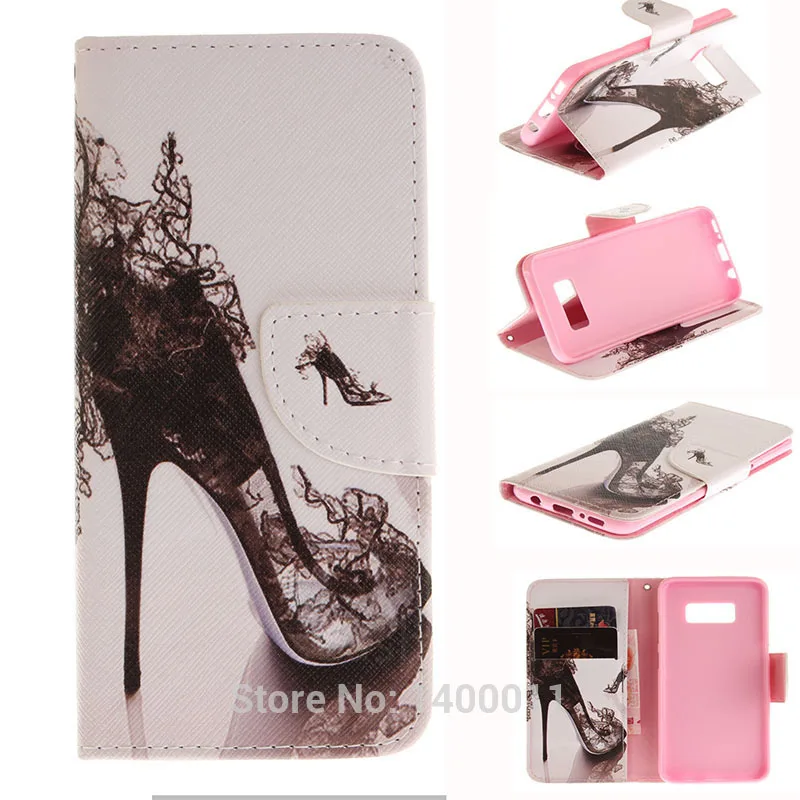 Роскошный кожаный чехол книжка с рисунком и подставкой для Samsung Galaxy A3 A5 J3 2017 A6 A8 S8 S9