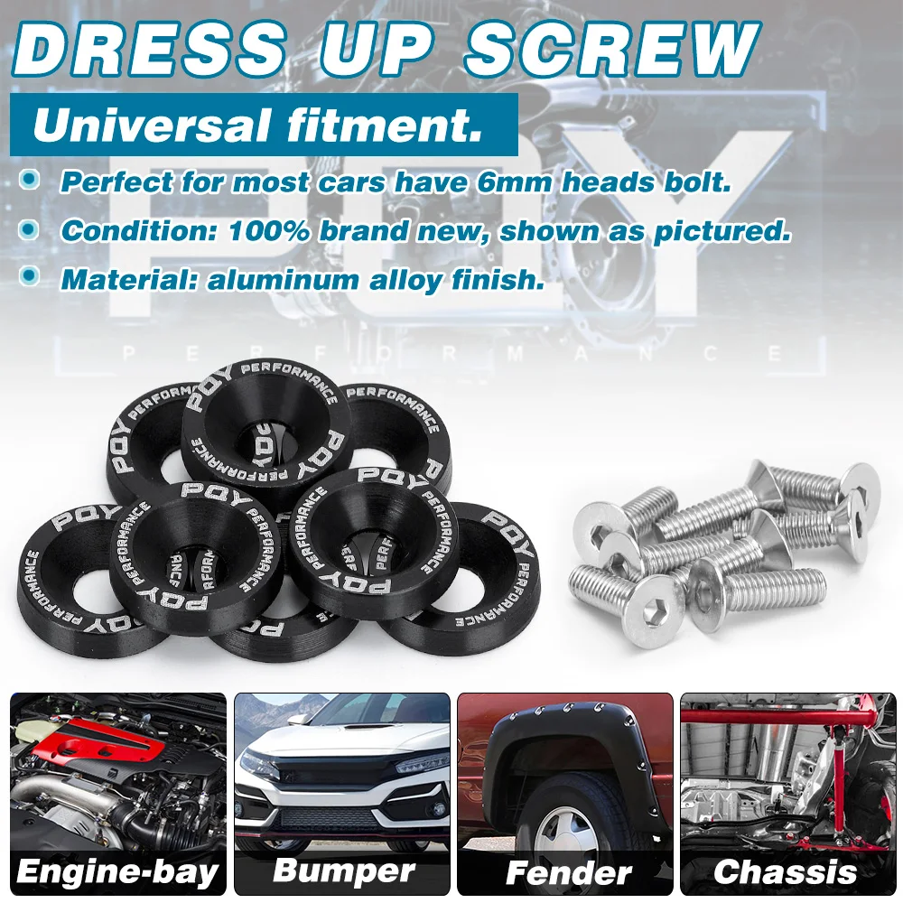 8 шт M6 автомобиль изменение шестигранные крепежные детали крыло шайба бампер