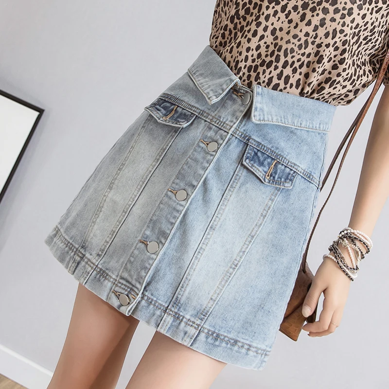 Юбка кюлот джинсовая для девочек на пуговицах|Женские юбки| |