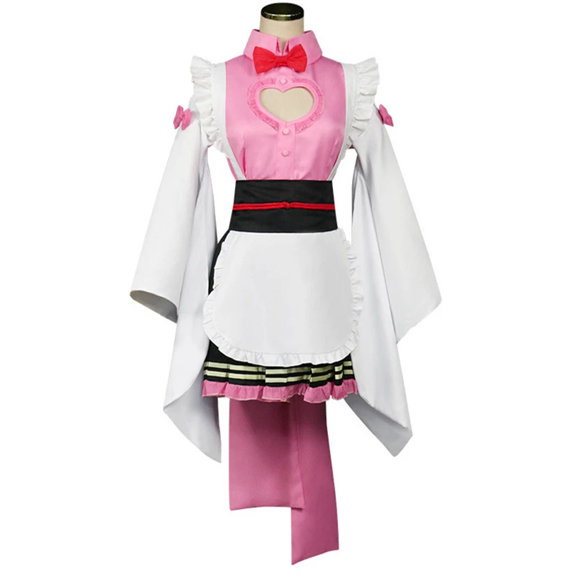 

Demon Slayer Cosplay Clothing Coat Skirt Kanroji Mitsuri Bowknot Accessories Suit Anime Adult COS Apparel Christmas Halloween