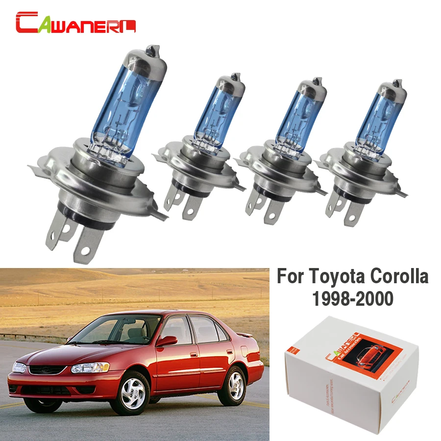 Cawanerl 4 X H4 100 Вт высокой мощности Мощность галогенная лампа 4300K 12V автомобилей