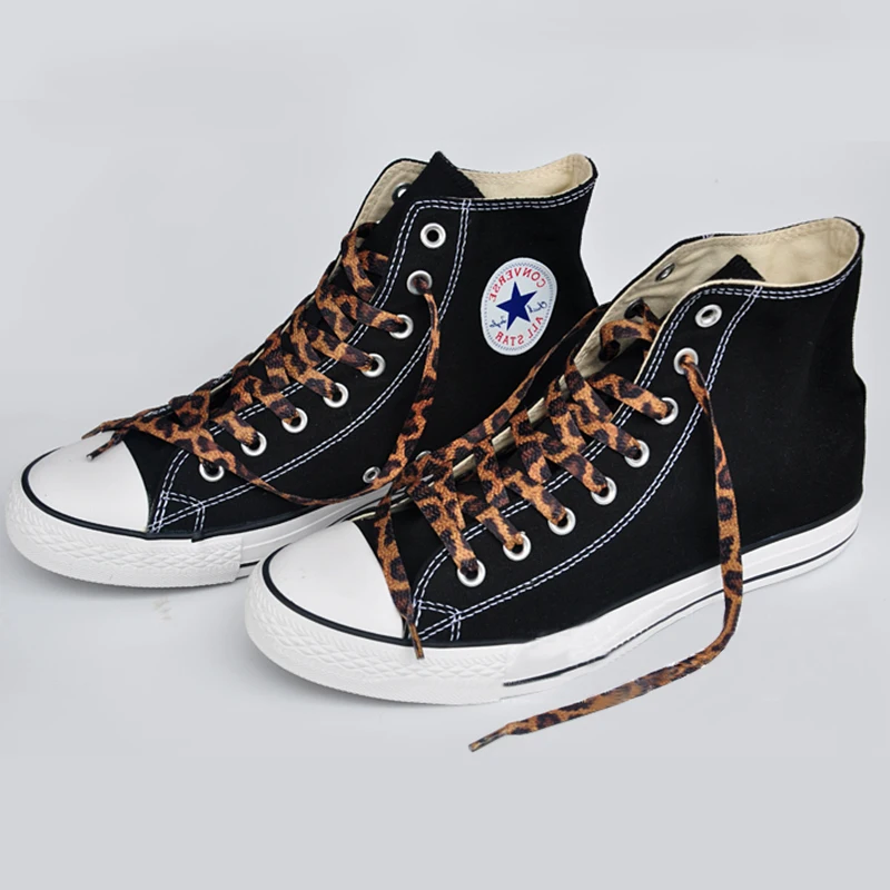 1 Pair Newest Classic Leopard Print Shoelaces Fashion Flat Laces Applicable to all kinds of shoes Free Shipping