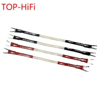 top hifi 4pcs cmc pure red copper yspade nordost odin 7n ofc silver plated jumper audio cable speaker jumper cables