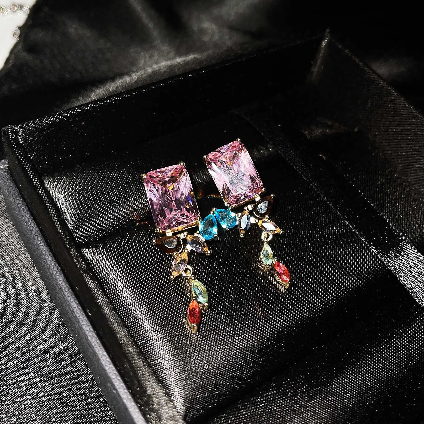 Женские длинные серьги-подвески из серебра 925 пробы с цирконом | Украшения и