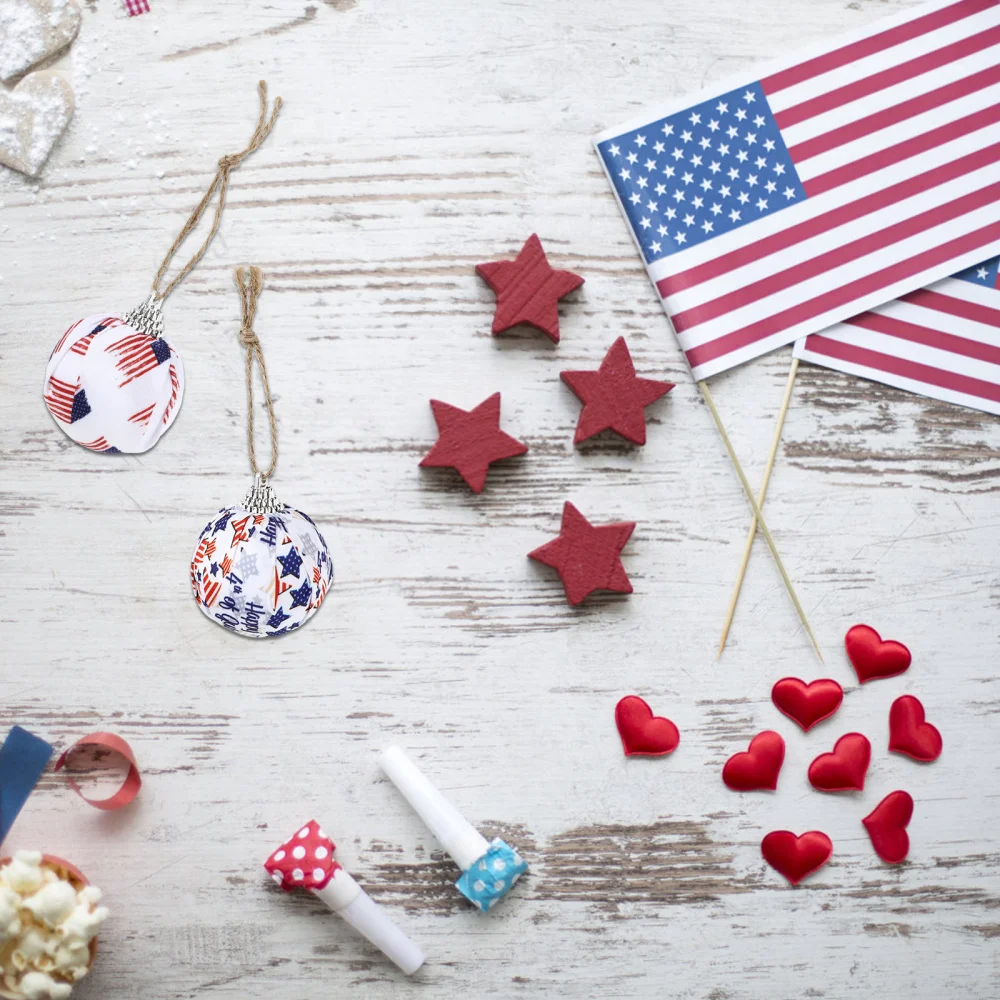 

12pcs Cloth Foam Hanging Pendants for Independence Day (Assorted Color)