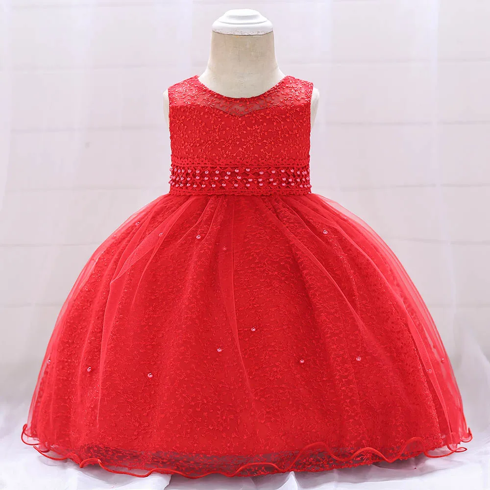 

Summer Vestido Infant Beading Baptism Dress Frocks Baby Girl Dress Pageant Voile Princess Dress 1st Birthday Party 1 2 Year
