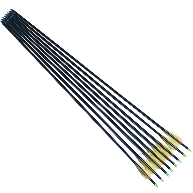Linkboy стрельба из лука чистый углерод стрелки ID6.2mm 12pcs 3 дюйма Пластик лопатки 100gr и