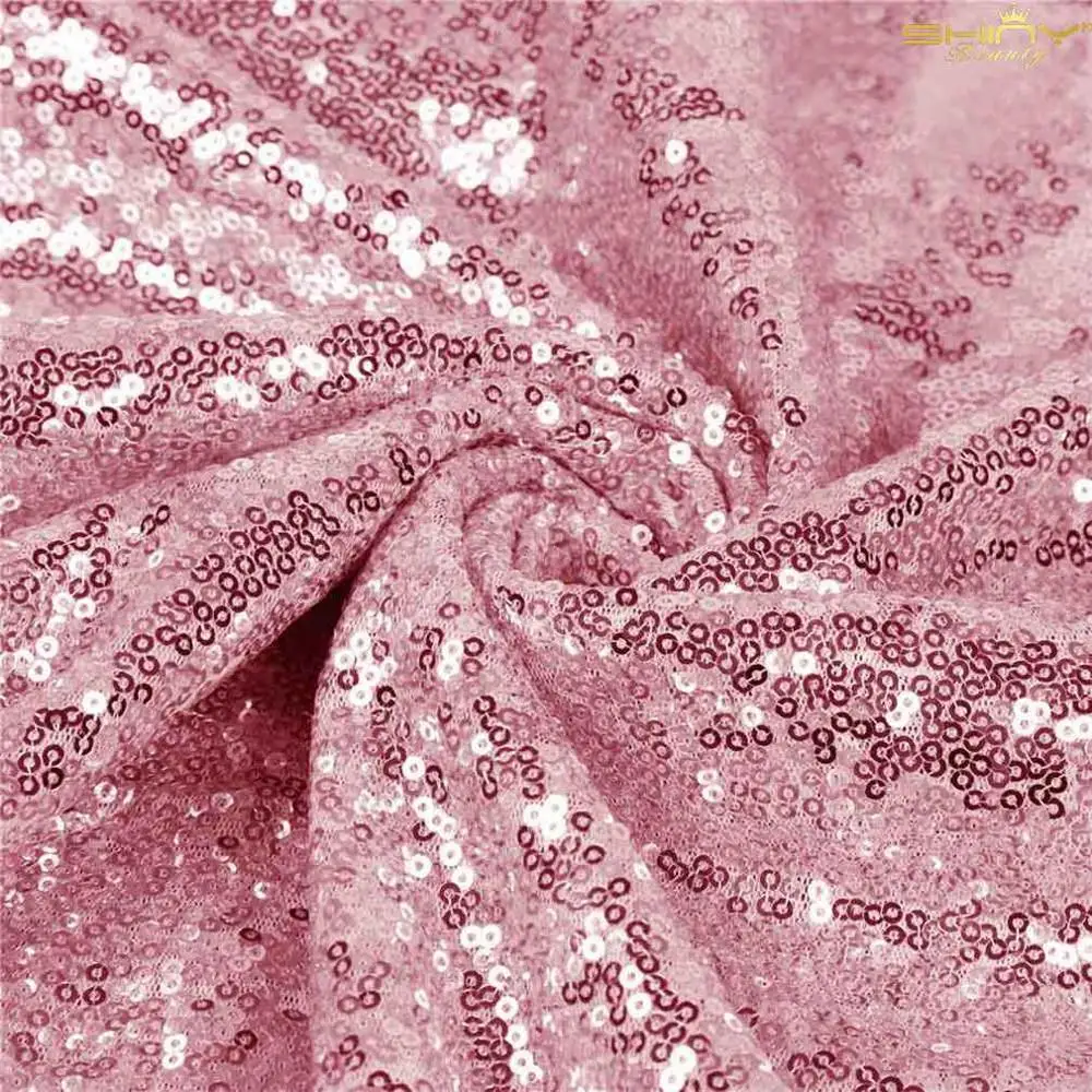 Pink Gold Розовое золото/темно-синий/красный/розовый/черный 4 фута(125 см) Ширина блесток ткань материал на 5 ярдов для платья/обуви/свадьбы/party-C0813 - Цвет: Pink Gold