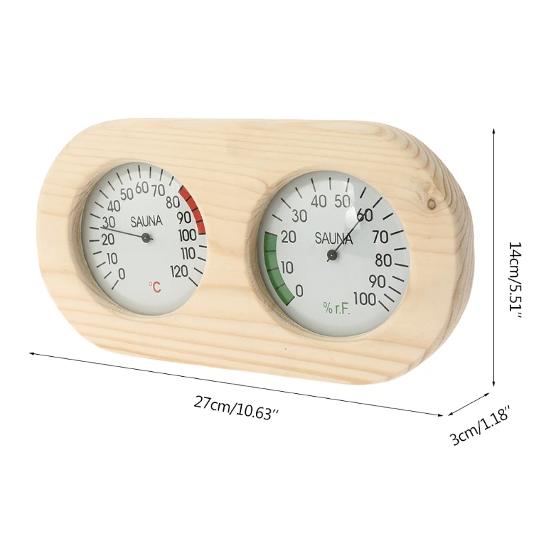 

Wooden Sauna Thermometer Hygrometer Temperature Meter Sauna Room Sauna Climate Meter Measuring Station Sauna Thermometer and Hy