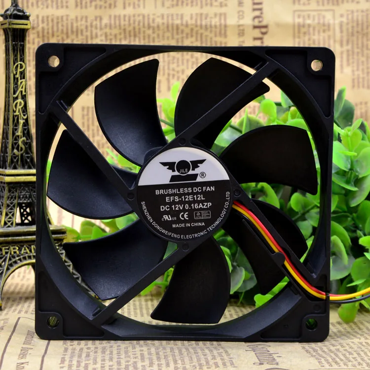 Evercool EFS-12E12L 12V 0.16A 12cm 12025 2-проводные корпуса источника питания охлаждающий