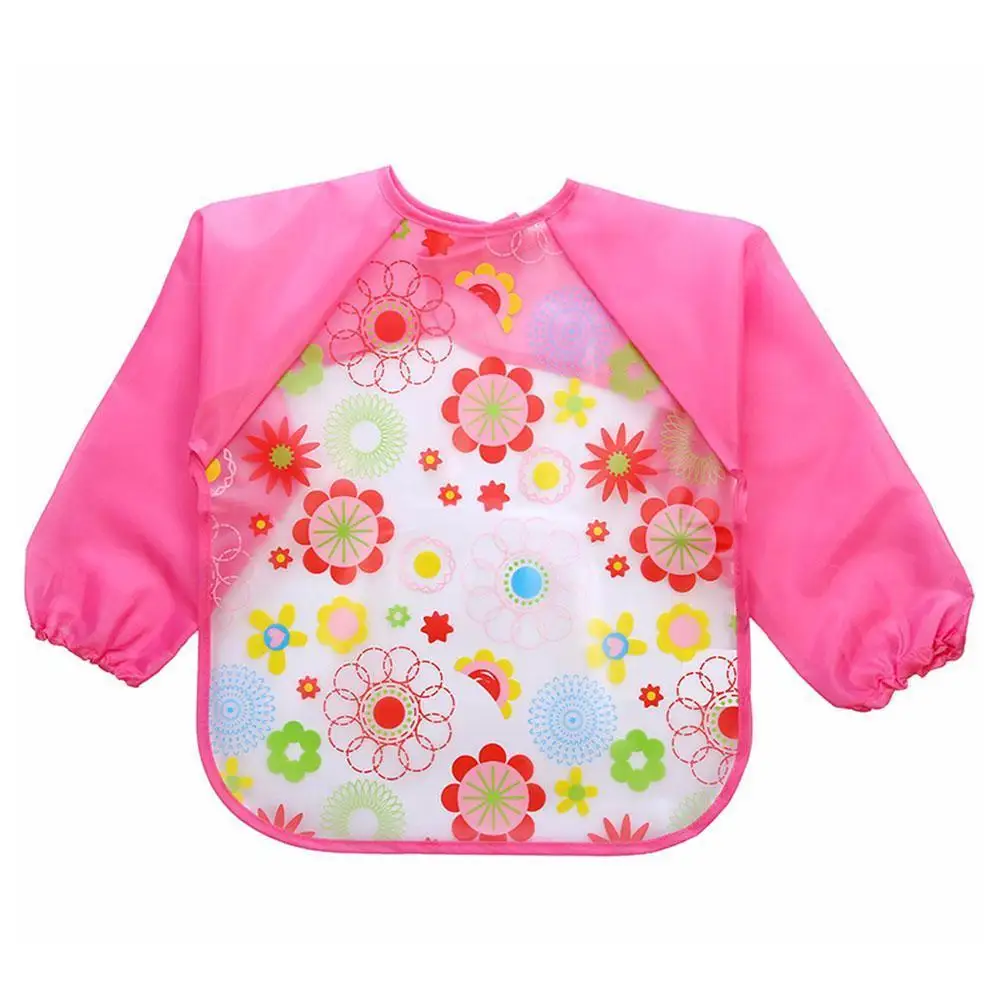 Animales de dibujos animados de Baberos adorables para beb&eacute; ni&ntilde;o de manga larga delantal desechable babero para cosas delantal de alimentaci&oacute;n infantil impermeable ni&ntilde;os D6g3-2