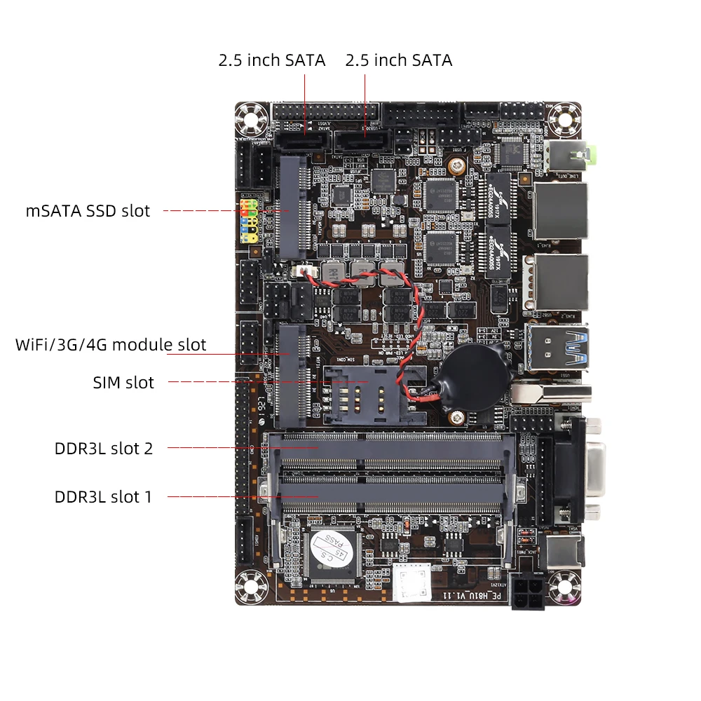 Verkaufen Fanless Mini PC Intel Core I3-4005U I5-4200U I7-4500U 6xRS-232 DB9 2xGigabit Ethernet 4G LTE WiFi HDMI VGA 6xUSB Windows Linux