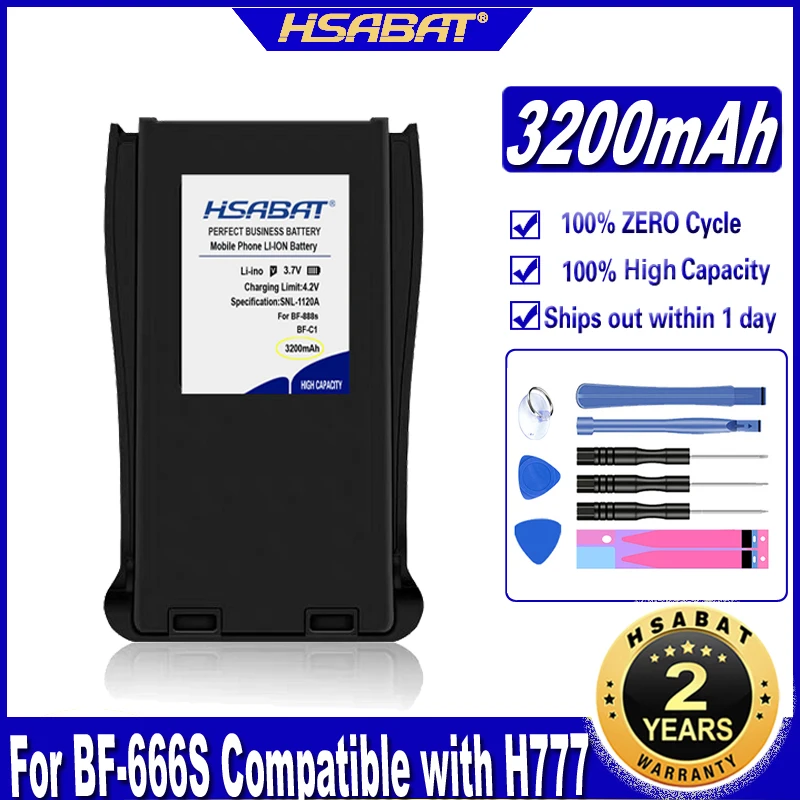 HSABAT 888S BF C1 3200 мА/ч Батарея для Baofeng 888 BL 1 666S Совместимость H777 H 777 777S иди и болтай Walkie