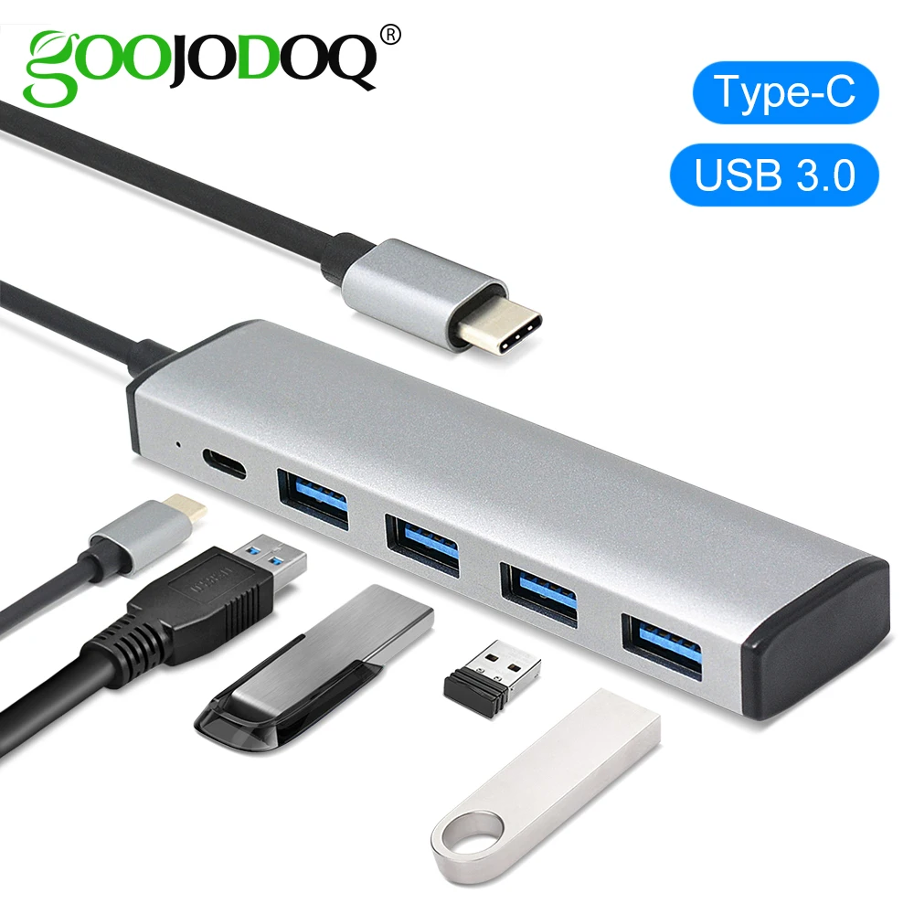 GOOJODOQ Type C HUB к USB 3 0 2 адаптер Dock 4 Port Ulrtra Slim для Windows MacBook Pro Air Samsung S10 S9 Huawei P20 Pro|USB-хабы| |