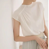 womens summer fashion fashion silk blouse design french retro mulberry silk shirt streetwear women top korean silk tops