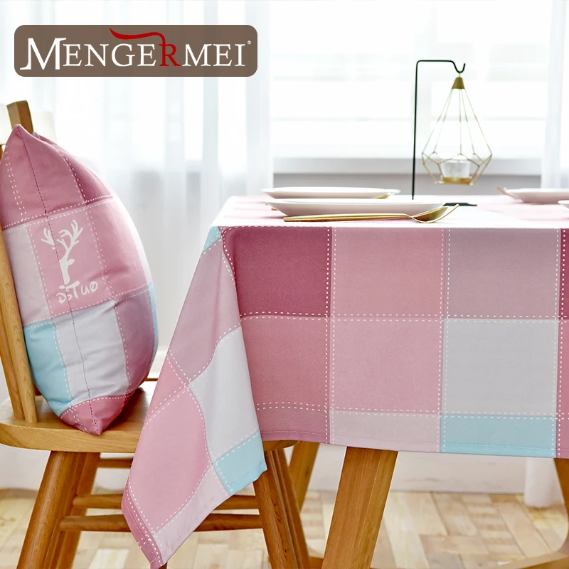 MENGERMEI скатерть в клетку с лосем жиронепроницаемый водонепроницаемый