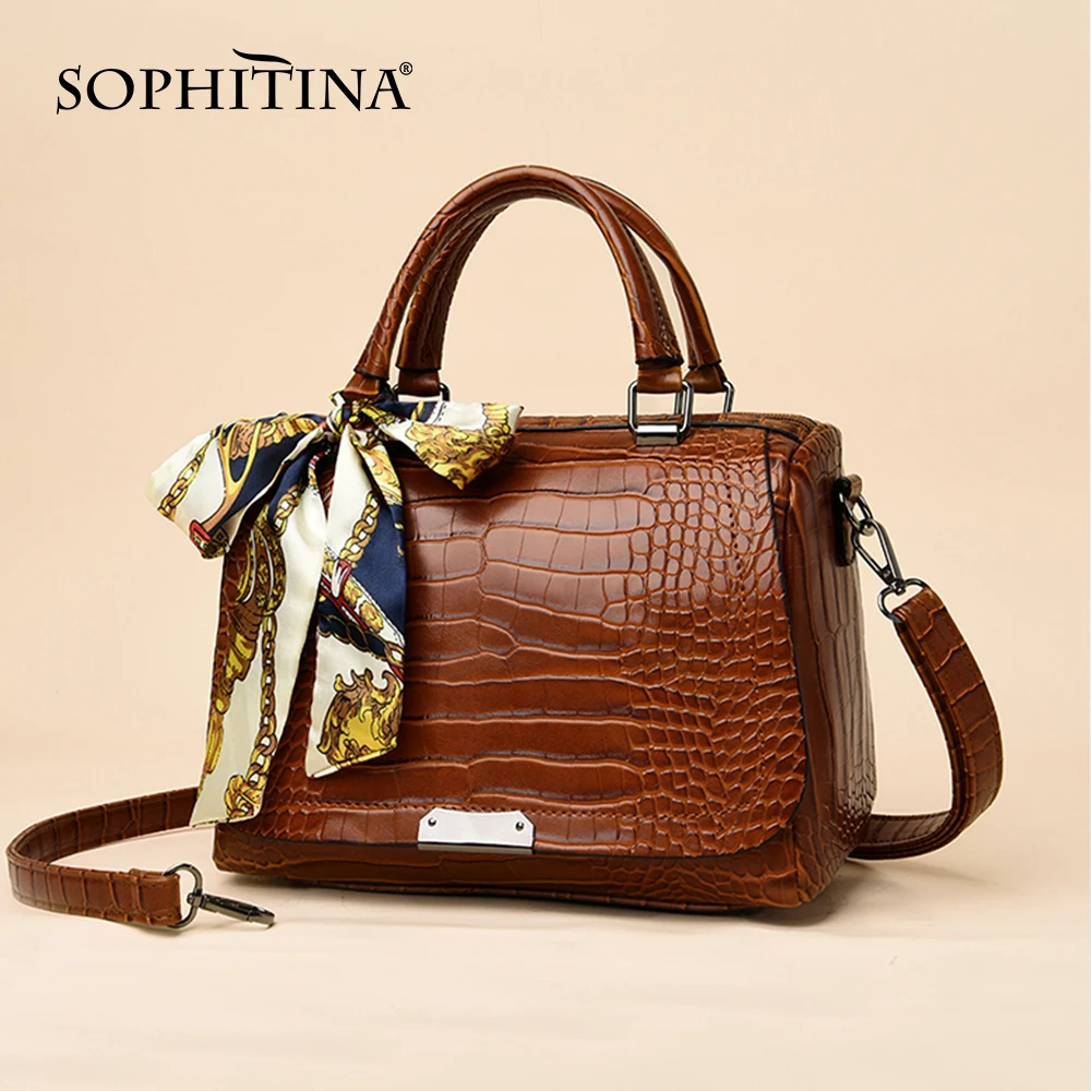 SOPHITINA новые универсальные женские сумки мессенджеры с лентами украшенные