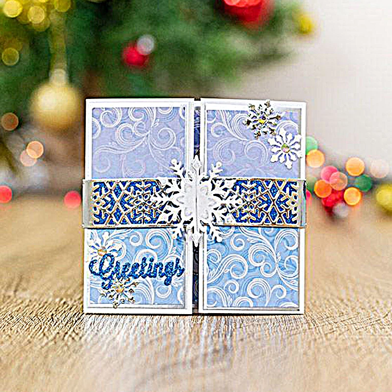 Новогодняя елка снеговик снежинка металлические Вырубные штампы альбом для