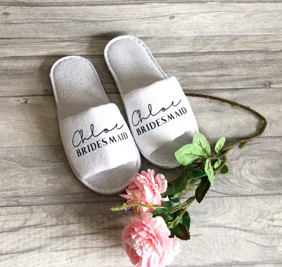 Индивидуальные свадебные тапочки для невесты Подарки на день рождения Тапочки