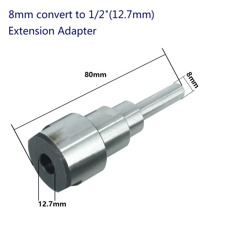 

1/4" 8mm 12mm 1/2" Shank Milling Cutter Collet Extension Adapter for Router Bits Woodworking Trimming Carving Machine Tools