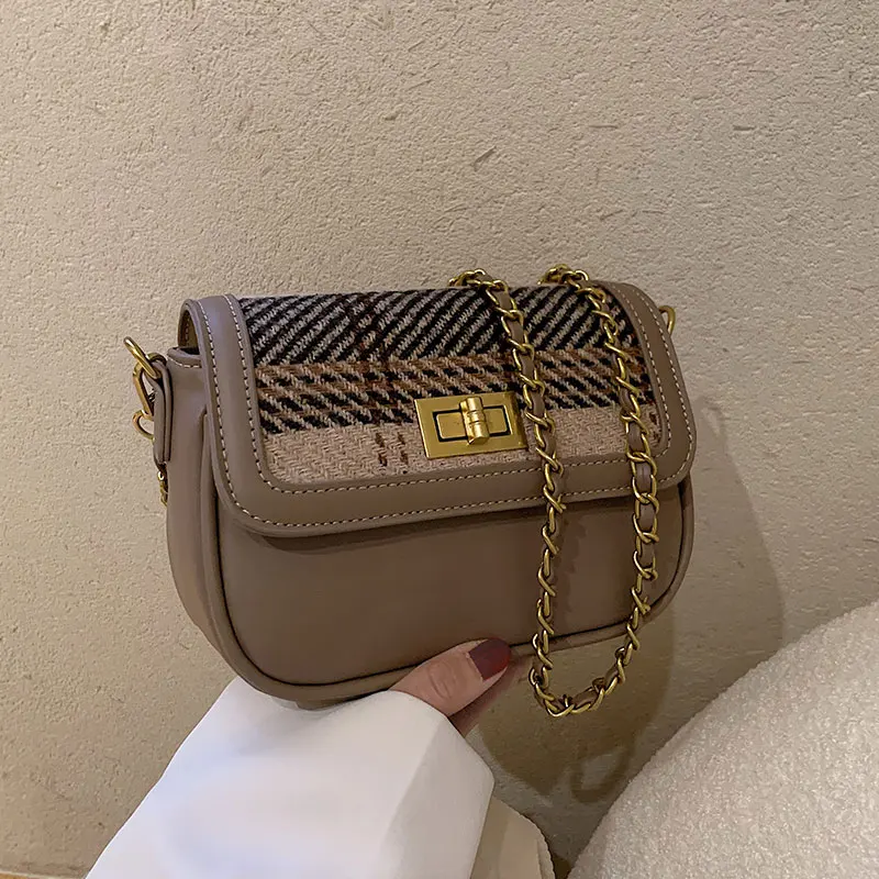 

VeryMe Ladies Bag Pure Color Soft Leather Stray Bag Personalized Fashion Chain Shoulder Bag 2021 New Crossbody Small Square Bag