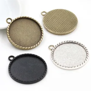 5 шт.лот 30 мм Внутренний размер античное посеребренное и бронзовое черное покрытие классический стиль линии кабошон основа оправа подвеска