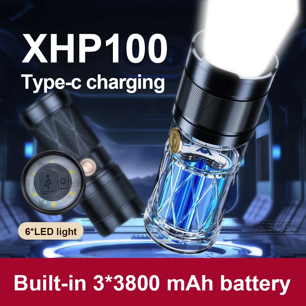 구매 XHP100 강력한 Led 손전등 토치 XHP90.2 전술 손전등 18650 충전식 플래시 라이트 Usb XHP70 토치 라이트 작업 램프