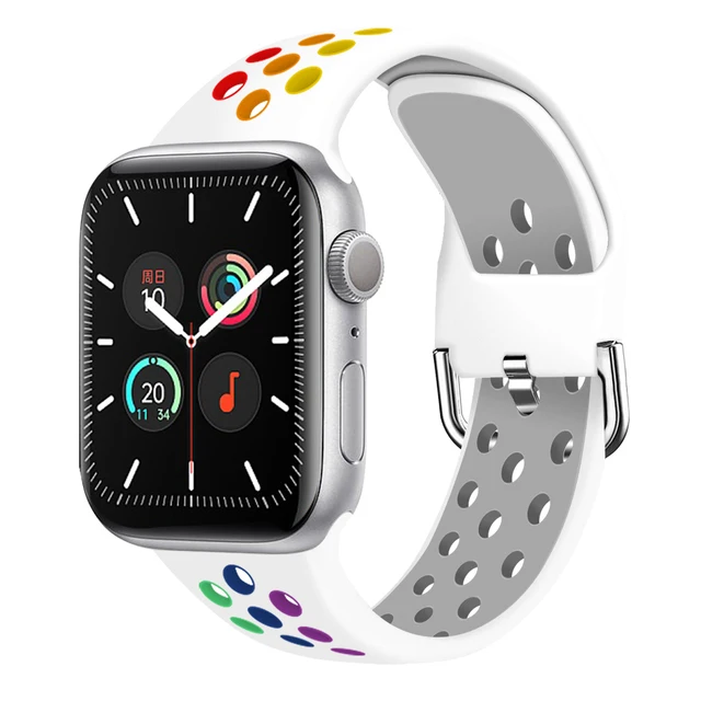 

Suitable for Apple watch 6 silicone sports bracelet 40mm 44mm 42mm 38mm accessories, Iwatch Series 6 se 5 4 3 2 watch strap
