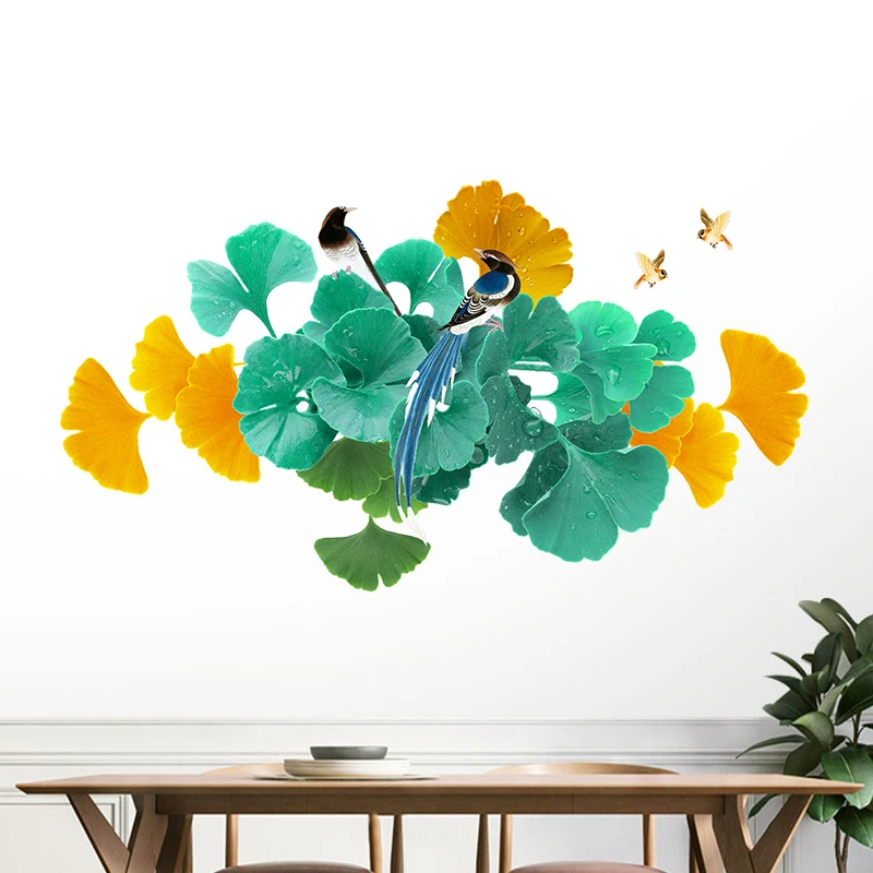 

3D Creative Ginkgo Leaf Wall Stickers for TV Wall Sofa Living Room Backdrop DIY Decal Art Mural Wall Decoration Wallpaper