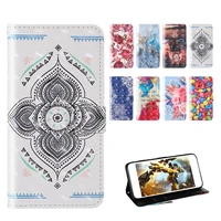 luxury fashion painted 3d phone case for sony l4 with lanyard card slot invisible bracket leather shockproof cover coque capa