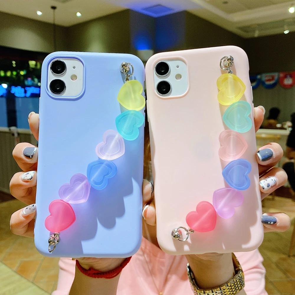 

Coque Redmi 9T Silicone Case on for Funda Xiaomi Note 10 Pro Case 3D LOVE Candy Color Bracelet Wristband Phone Cover Capa Women