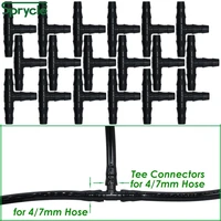 sprycle 20 100pcs 14 inch connector joint tee drip irrigation dripper watering garden tools for 4mm7mm pipe hose greenhouse