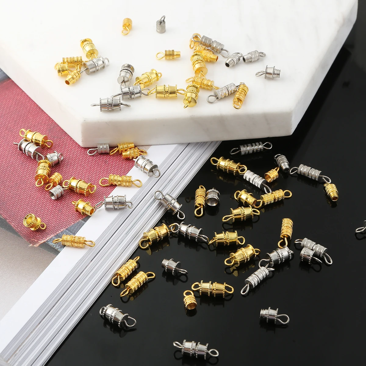 Металлические застежки с серебряным и золотым покрытием 10/20 шт.|Ювелирная