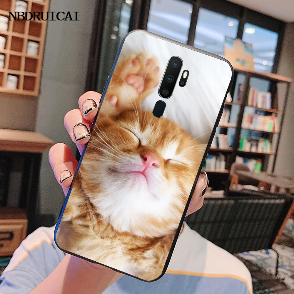 NBDRUICAI милый Pet Cat TPU черный чехол для телефона Корпус Oppo A5 A9 2020 A11x A71 A73S A1K | Мобильные