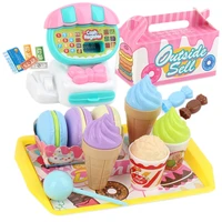 24pcs dessert fruit shopping cart toys mini supermarket cashier toy set