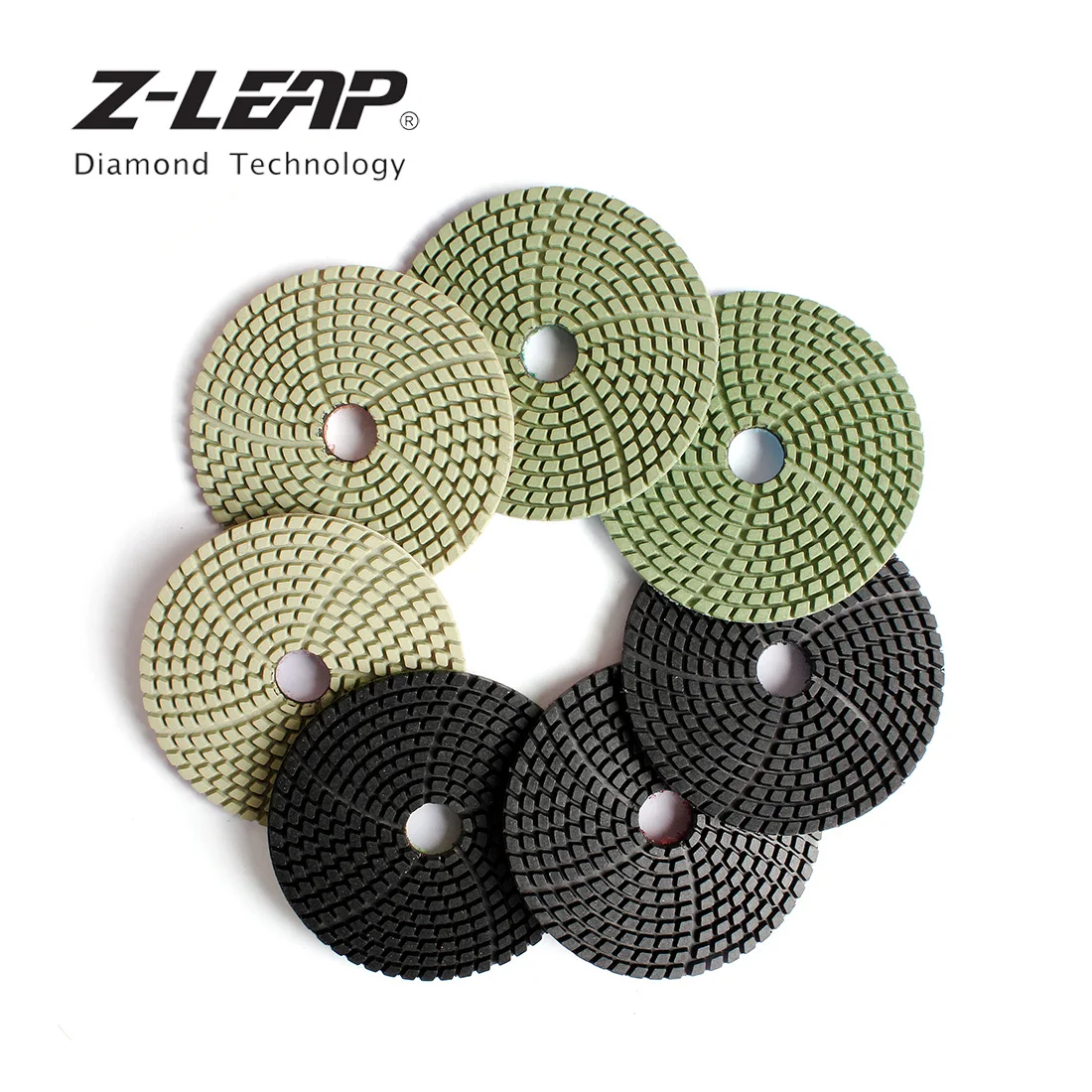 Z-LEAP " 7 шт алмазные полировочные колодки 100 мм черный гранит искусственный кварц шлифовальный диск мокрый спиральный турбошлифовальный круг