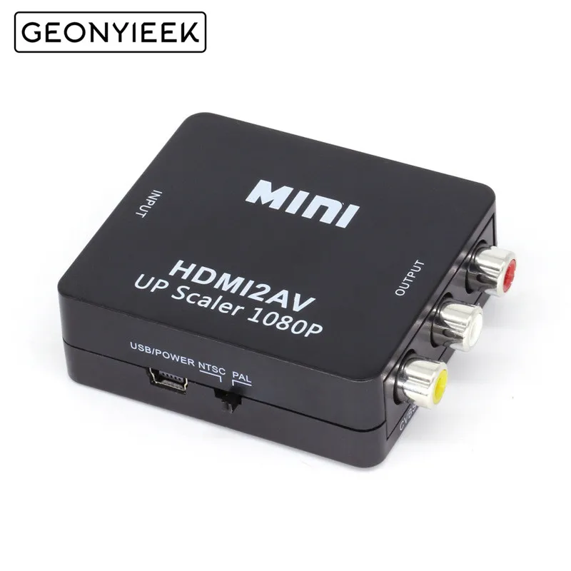 HDMI К AV скейлер адаптер HD видео конвертер коробка к RCA AV/CVSB L/R 1080P HDMI2AV Поддержка NTSC PAL