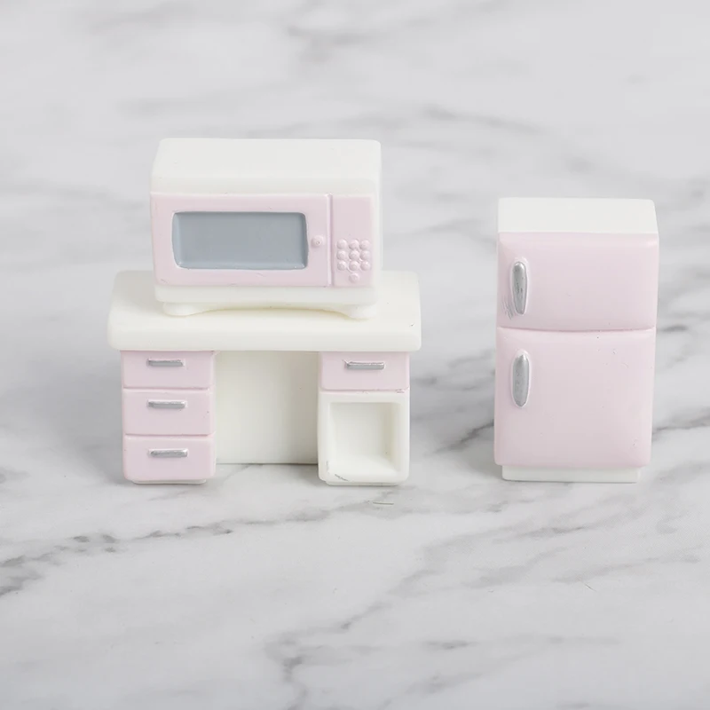 

Miniature Dollhouse Furniture Set for Dolls House Mini Toy Kit Accessories TV Kitchen Home Fridge Kids Pretend Play Diy Figurine