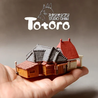 

Japanese anime Original genuine kawaii Totoro house action figure model microlandscape decoration kids toy collectible