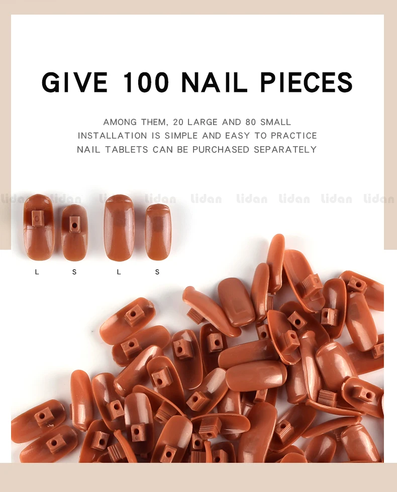 Практический маникюрный набор из 100 шт. регулируемый гибкий держатель для ногтей