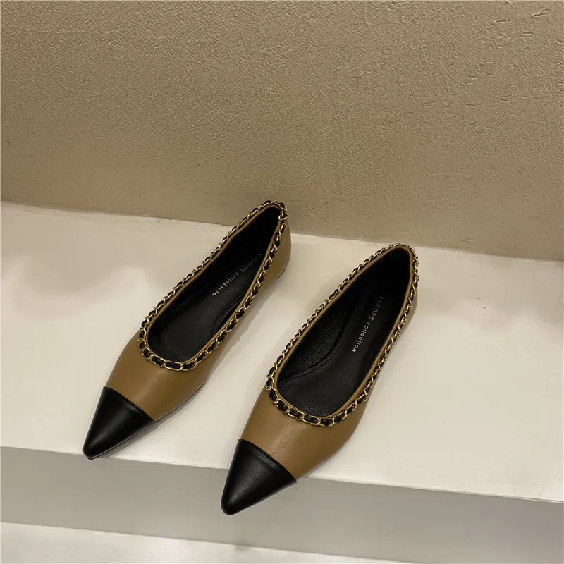 

Shallow Mouth Boat Shoe Female Footwear 2021 Fashion Women's Casual Sneaker Pointed Toe All-Match Dress Modis New Summer Flat La