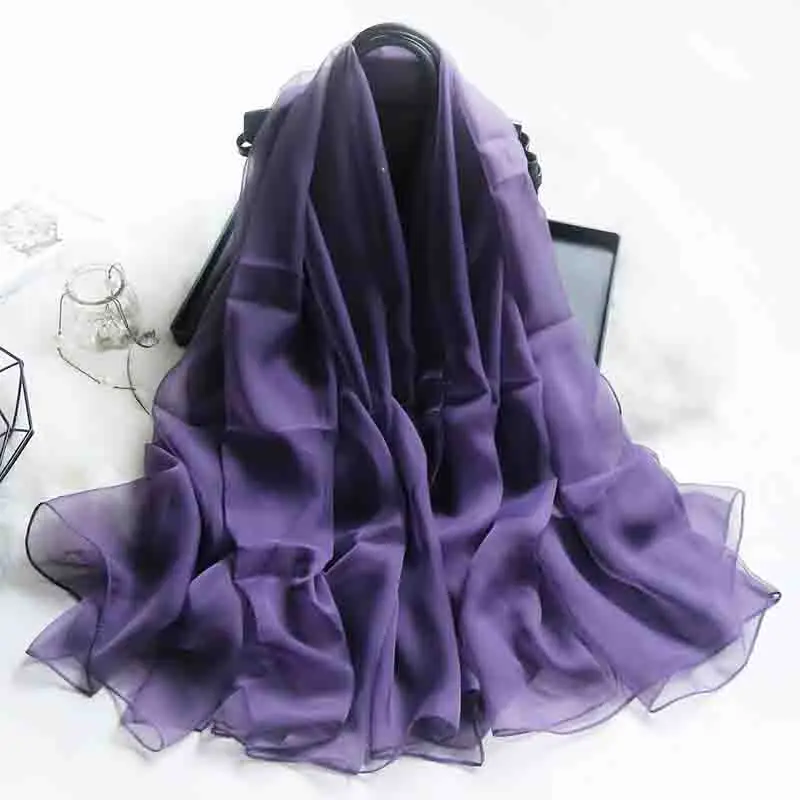 

Korean Version Pure Color Scarf Literary Fan Yourou Yarn Long Spring Autumn Thin Shawl Breathable Green Retro Neach Towel A68
