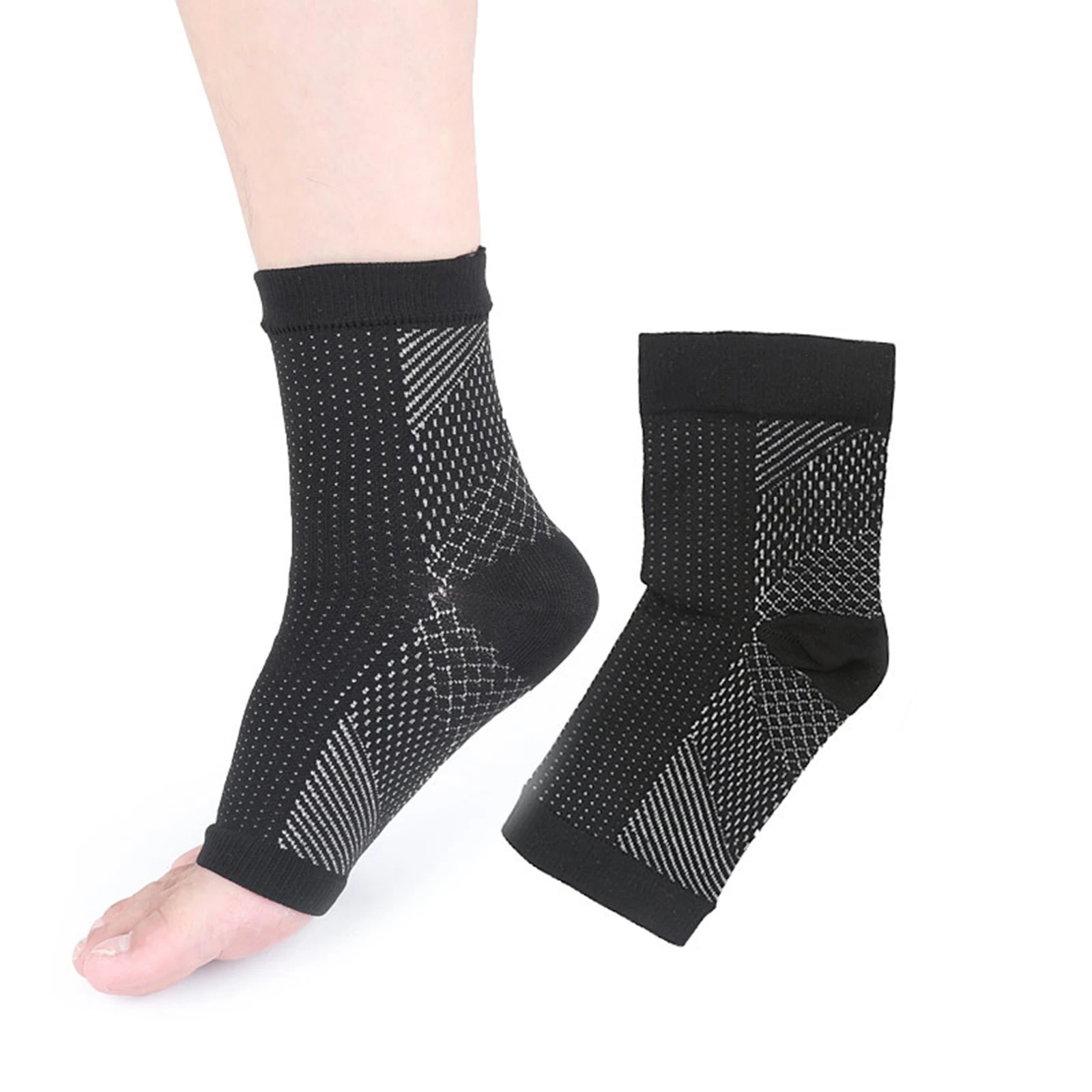 

1 Pair Copper Infused Compression Socks Ankle Support Pain Relief Socks Relieve Foot Pain Spandex Sports Socks