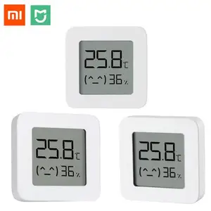 Умный термометр Xiaomi Mijia 2, Bluetooth, датчик температуры и влажности, ЖК-дисплей, цифровой гигрометр, измеритель влажности, работа с приложением Mijia