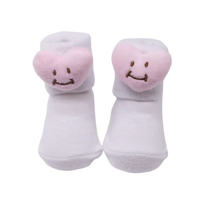 64P Baby Boys Girls Thickening Cotton Heart Print Cartoon Anti-slip Floor Socks Hot Newborn Winter Autumn Warm Soft Clothes Socks - Цвет: 64P